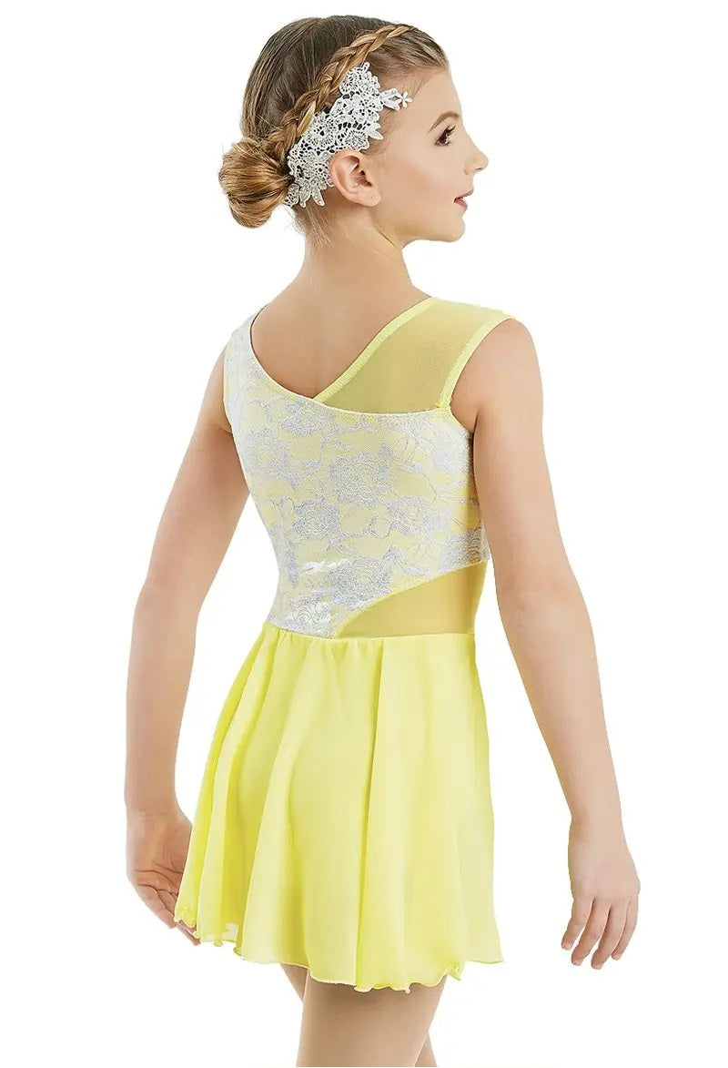 Pre-Owned Costume Weissman  10852 Large Child Yellow Dress Lyrical