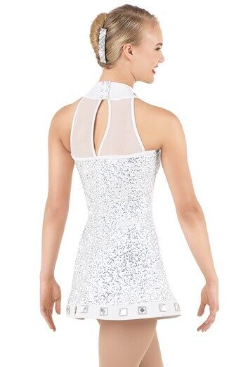 Pre-Owned Costume Weissman  10150 Small Adult White Rhinestone Dress Jazz Christmas