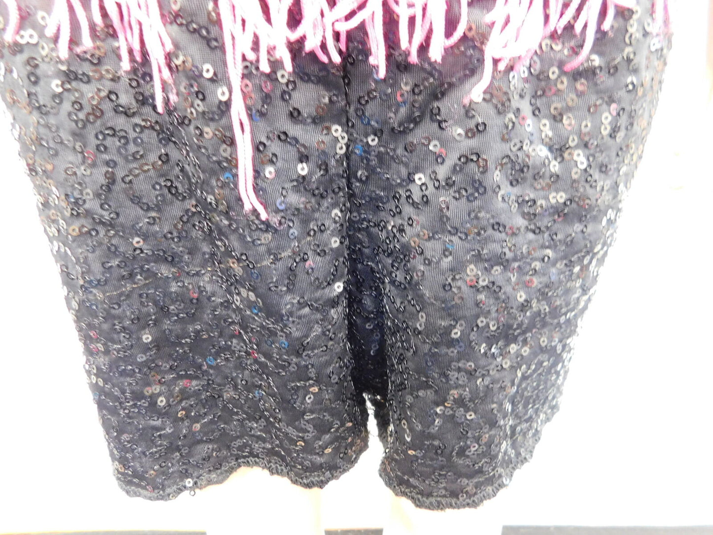 Pre-Owned Costume Costume Gallery  17621 XL Child Pink Fringe Jazz Latin Sequin
