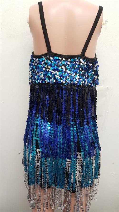 Pre-Owned Costume Art Stone  26W032 XL Child Blue  Jazz Sequin