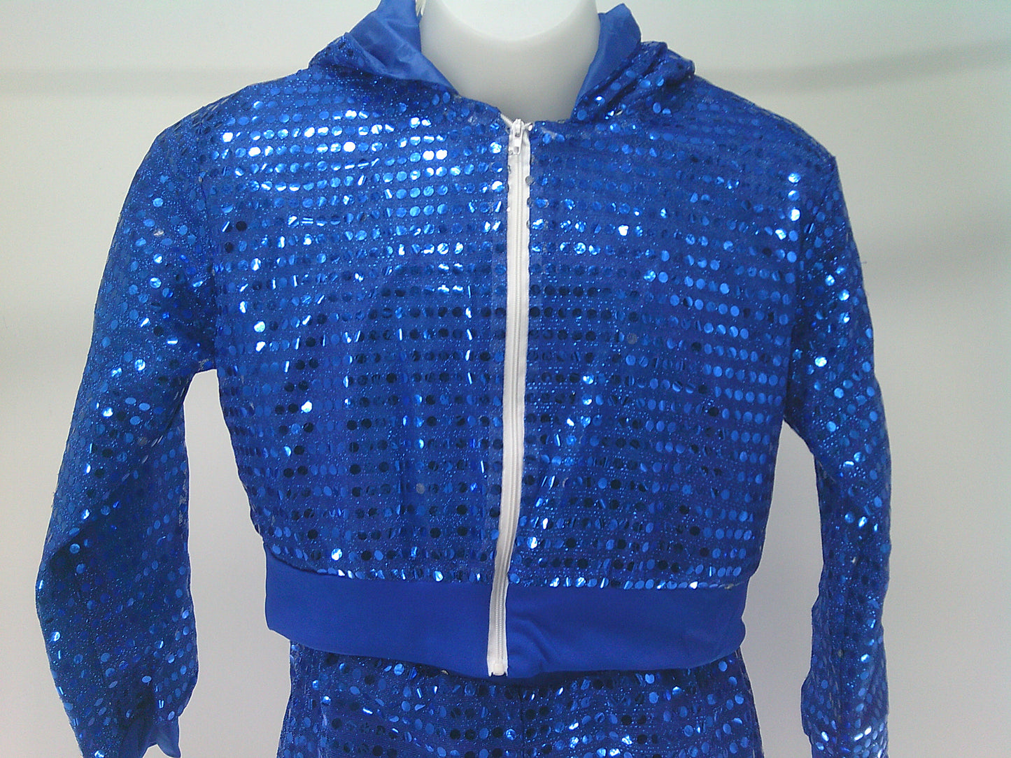 Pre-Owned Costume Unknown   Large Child Blue Hoodie Jazz Tap Sequins