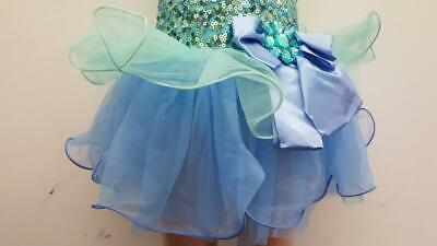 Pre-Owned Costume Curtain Call  E367 Large Child Blue Tutu Ballet Pageant Sequin