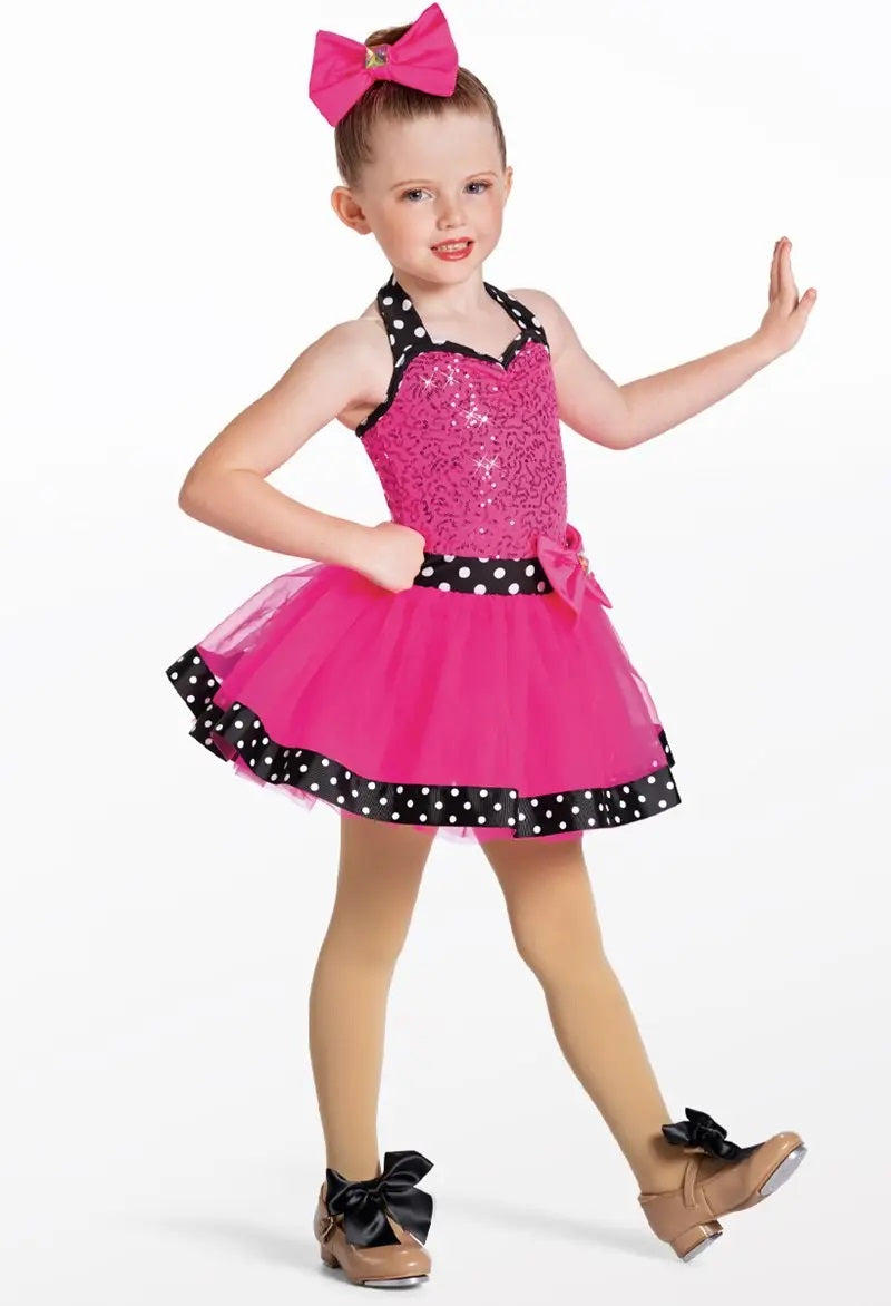 Pre-Owned Costume Weissman  13505 Small Child Pink Dress Jazz Sequin