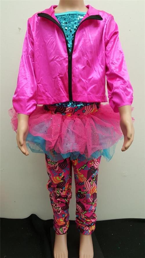Pre-Owned Costume Weissman  9635 Small Child Pink Jacket Tutu Jazz Sequin