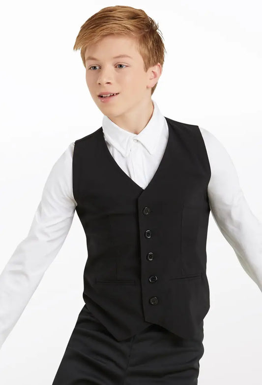 Pre-Owned Costume Boys Vest Weissman AH10961 Black Medium Child Clogging Tap