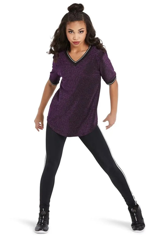Pre-Owned Costume Top Balera AH11398 Large Adult Purple Glitter Hip Hop