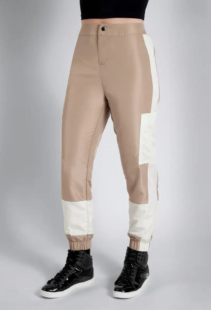 Pre-Owned Jogger Pants Balera AH11991 Small Adult Tan White Hip Hop Jazz Tap