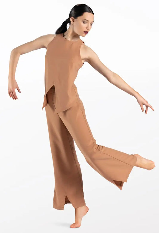 Pre-Owned Tank Costume Balera AH12267 Small Adult Brown Jazz Contemporary