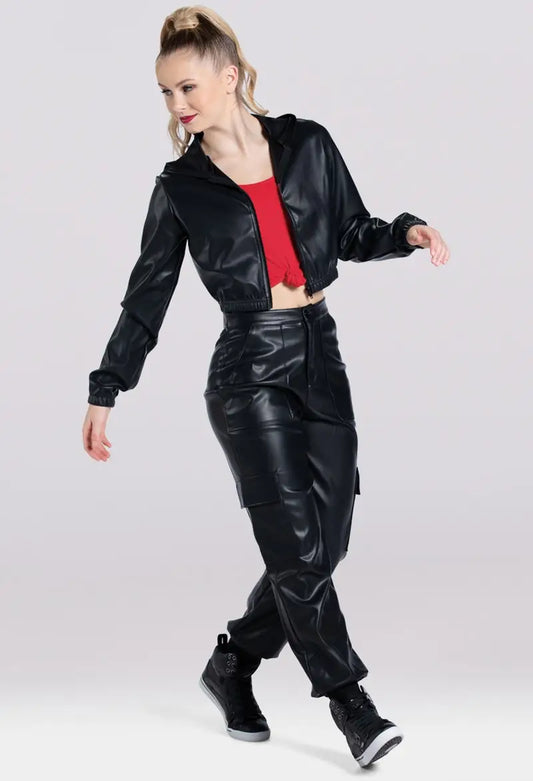 Pre-Owned Costume Pants Black Weissman AH12555 Medium Adult Pleather Contemporary Jazz