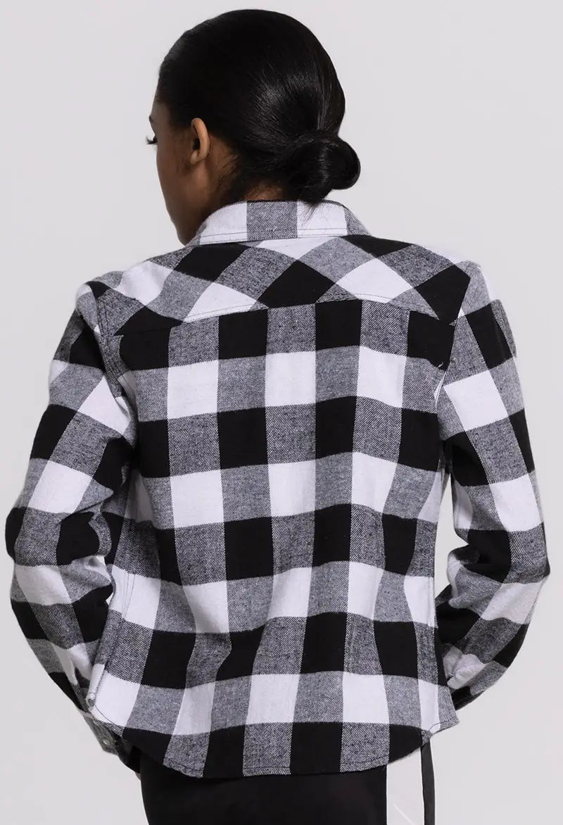 Pre-Owned Plaid Shirt Urban Groove AH3623 Medium Adult White Hip Hop Jazz