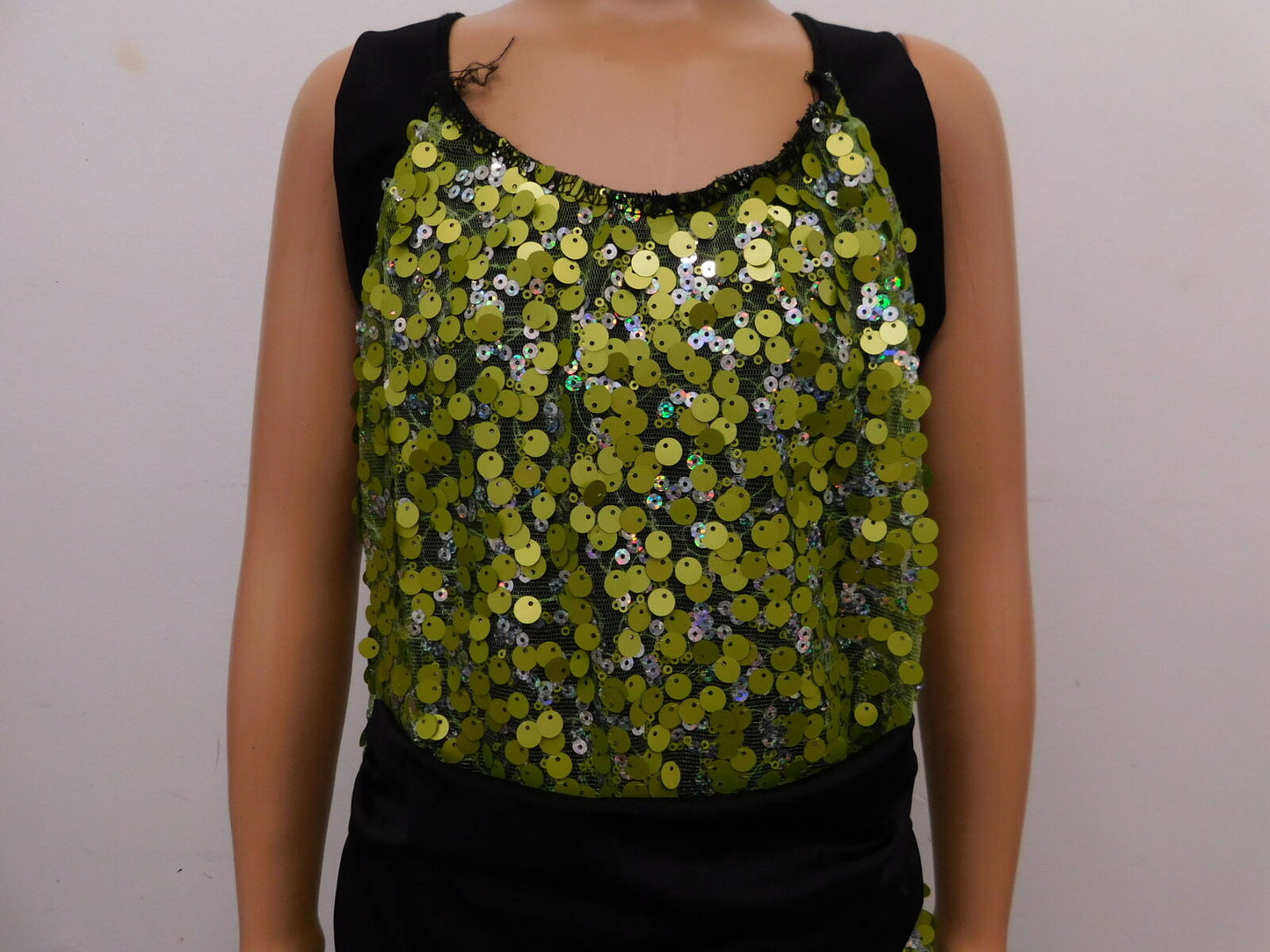 Pre-Owned Costume Costume Gallery   Large Child Lime Dress & Leggings Jazz Tap Sequin