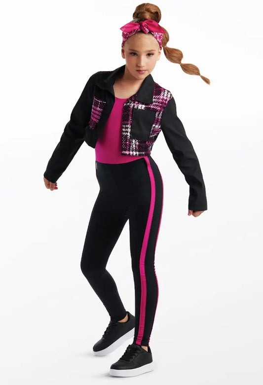 Pre-Owned Costume Weissman  16287 XL Child Pink   Hip Hop Clogging Sequin