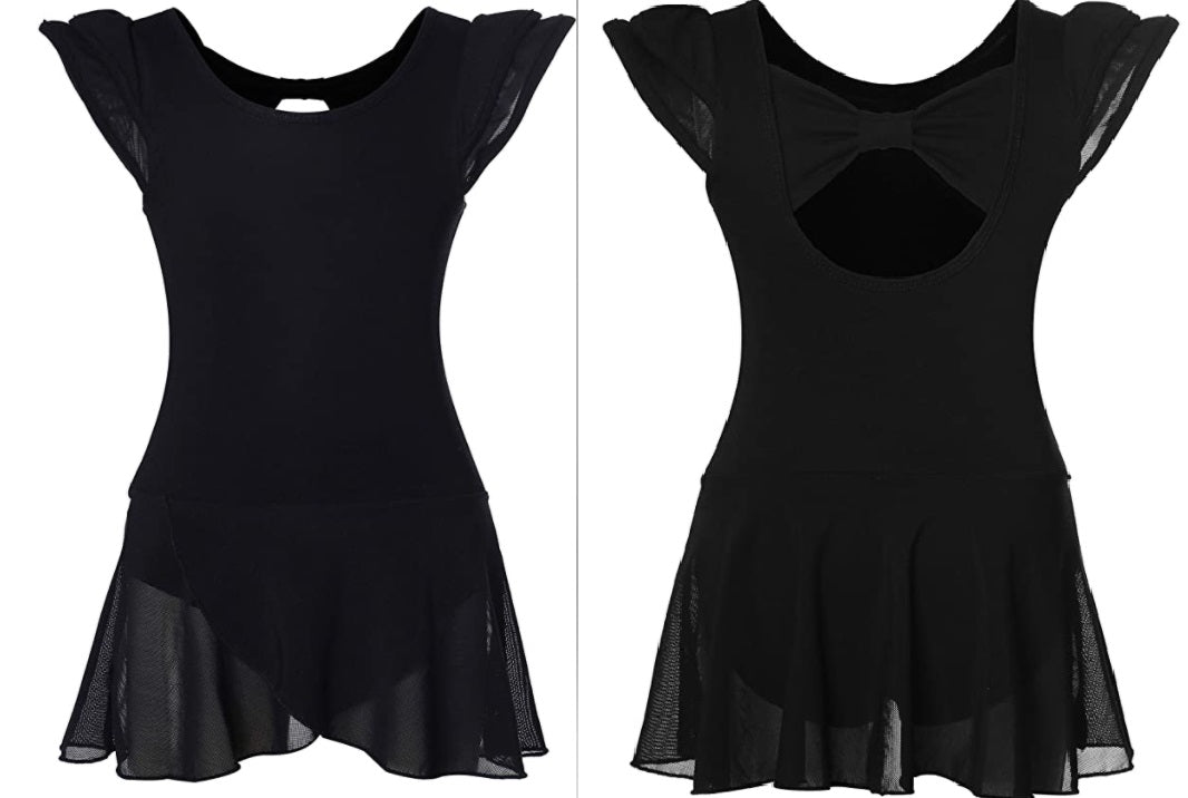 Pre-Owned Leotard Dress Danshow Medium Child Black Ballet Tap