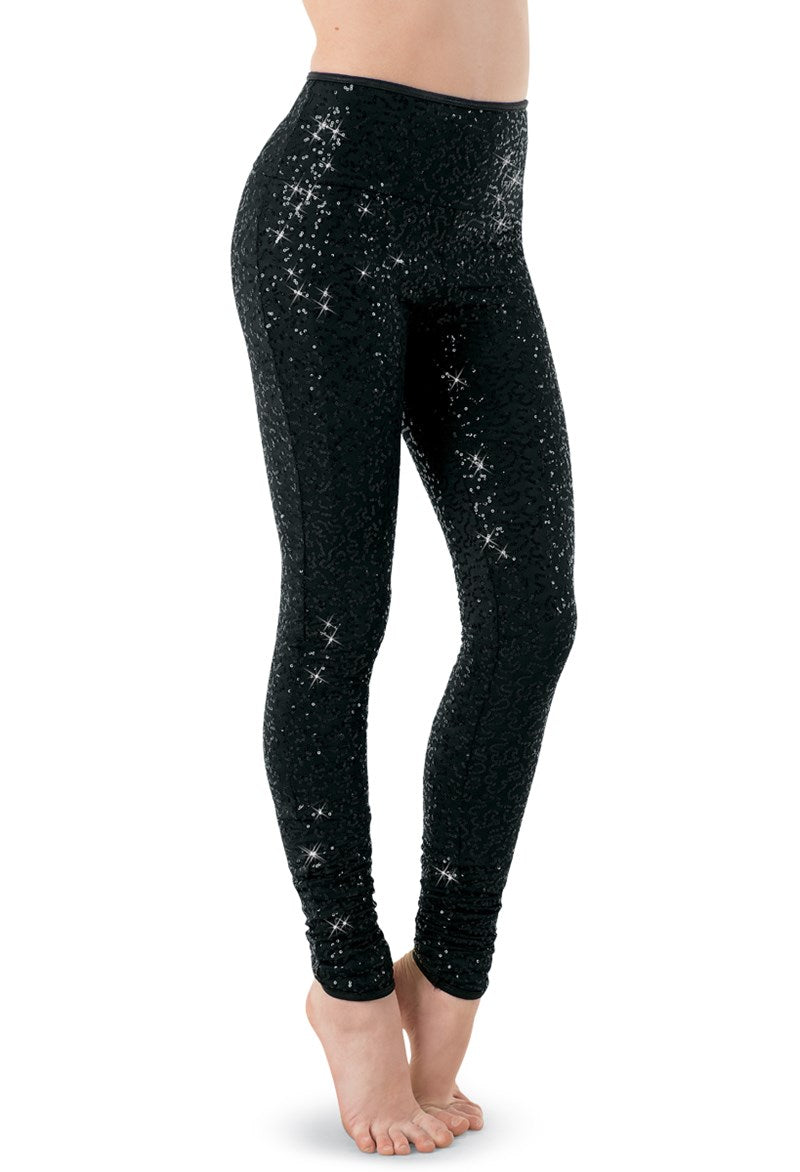 Pre-Owned Sequin Leggings Balera  SQ9800 Medium Adult Black