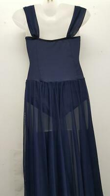 Pre-Owned Costume Medium Adult Blue Body Wrappers P755 Lyrical Ballet Contemporary Dress Leotard Mesh