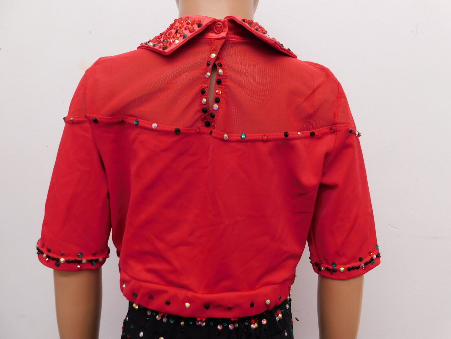 Pre-Owned Costume Weissman  MT12216 Medium Child Red 2pc Waitress Jazz Stones