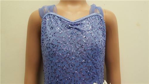 Pre-Owned Costume Weissman  10706 Medium Child Periwinkle Dress Ballet YAGP Sequin