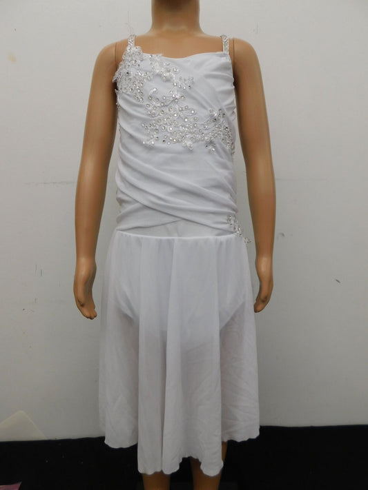 Pre-Owned Costume Revolution  RC22824 XL Child White Dress Lyrical Stone Applique