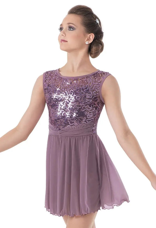 Pre-Owned Costume Weissman  8044 Small Adult Blush Dress Lyrical Sequin