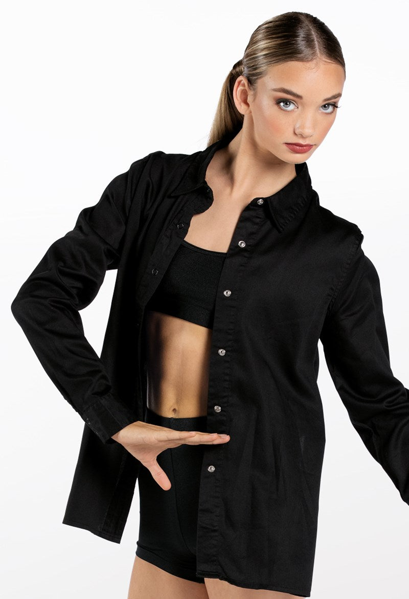 New Costume Shirt Weissman AH9878 Adult Sizes  Black Button Up Contemporary