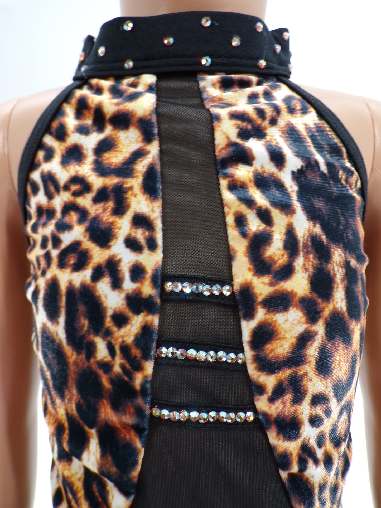 Pre-Owned Costume Weissman  D12759 Large Child Leopard  Jazz Acro Rhinestones