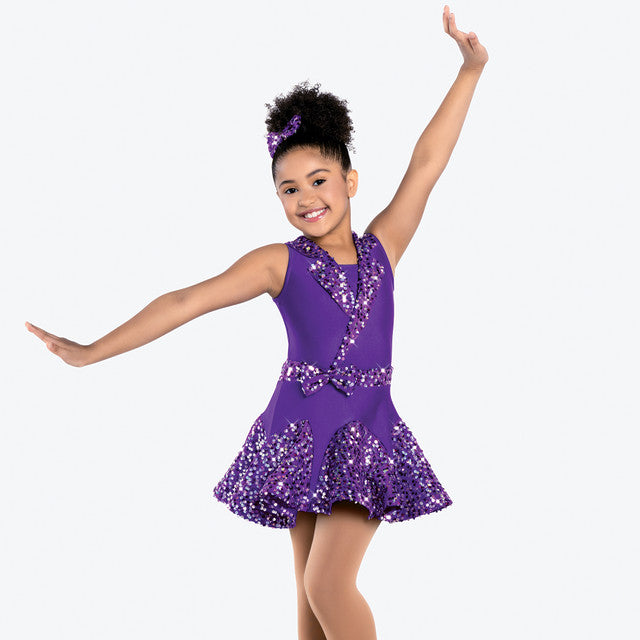 Pre-Owned Costume Revolution  RC21560 Small Child Purple  Dress Jazz  Sequins