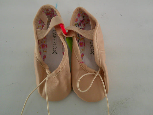 Pre-Owned Ballet Shoes Capezio Toddler 6M Tie Drawstring Leather Single Strap Full Sole
