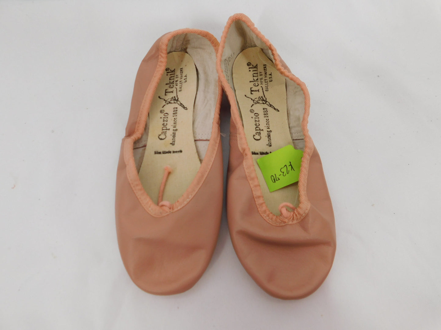 Pre-Owned Ballet Shoes Capezio Big Kid 4W Tie Drawstring Leather Single Strap Full Sole