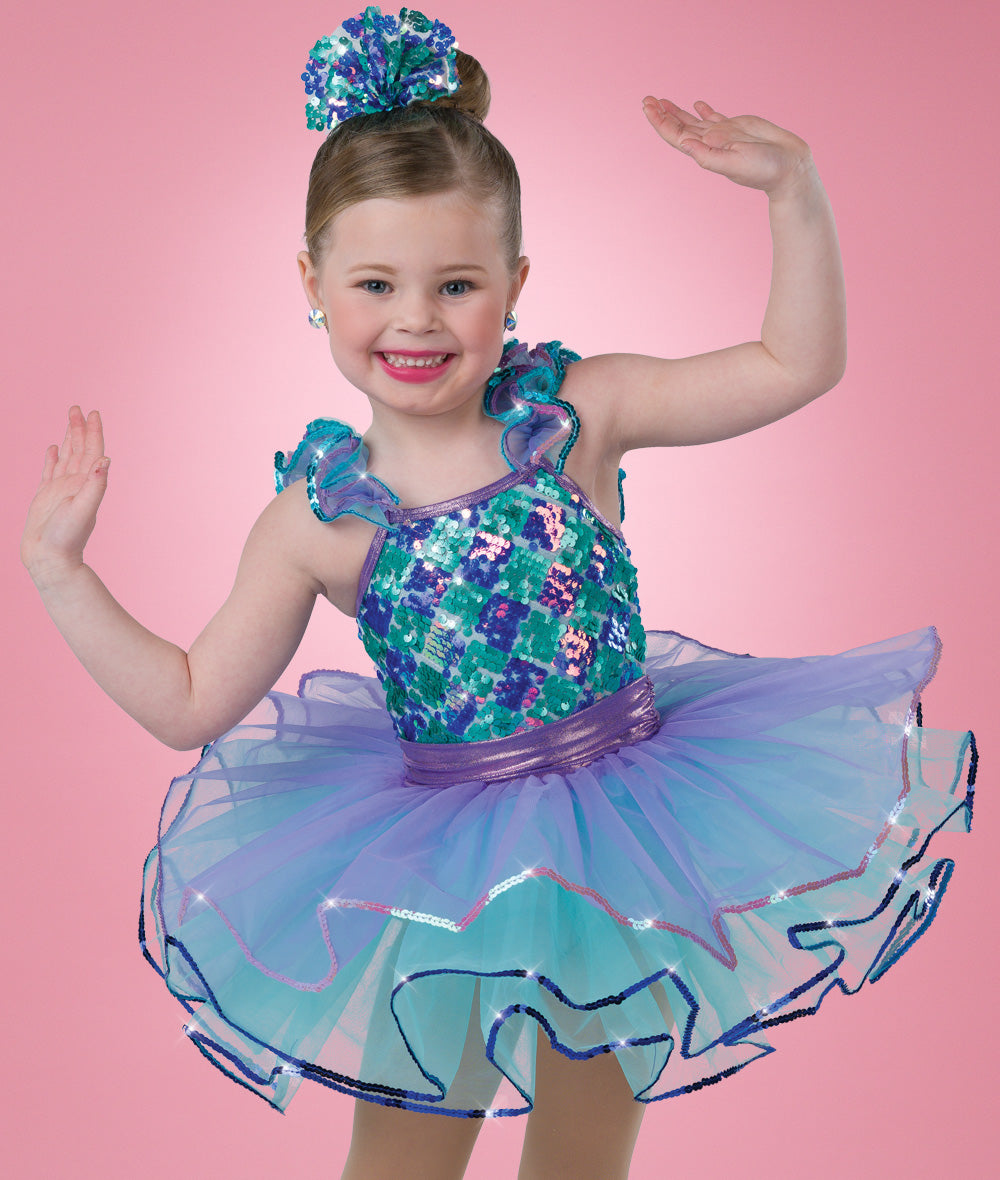 Pre-Owned Costume Wish Come True  V2414Y Intermediate Child Purple Tutu Ballet Sequin