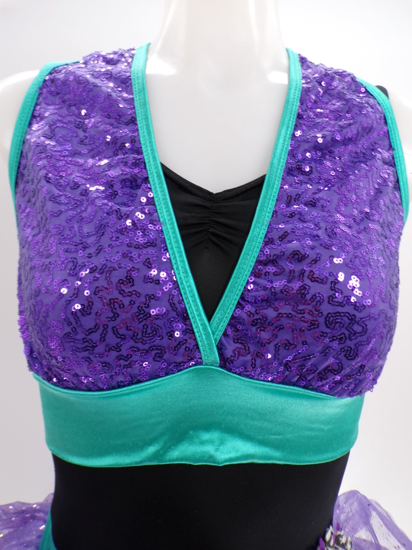 Pre-Owned Costume Weissman   Small Adult Purple  Tulle Skirt Jazz Sequin