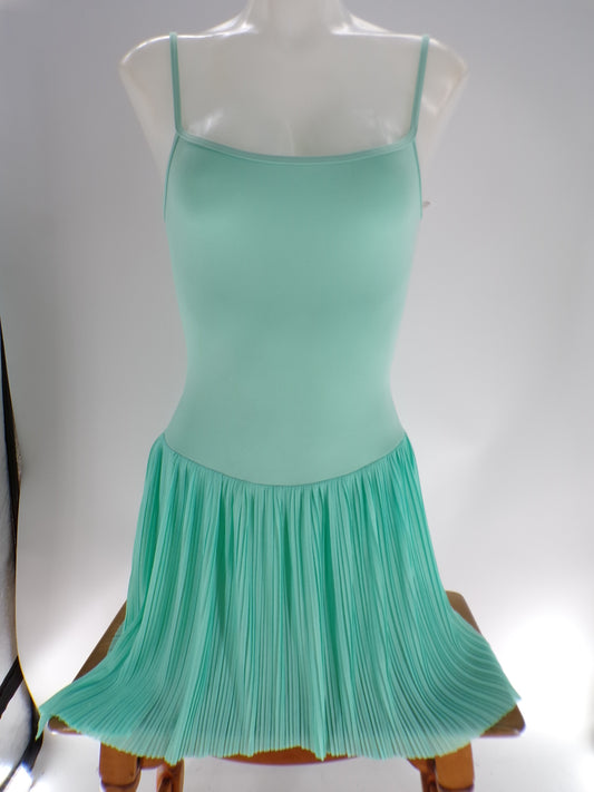 Pre-Owned Costume Body Wrappers  6103 Medium Adult Mint Green Pleated Dress Contemporary Lyrical