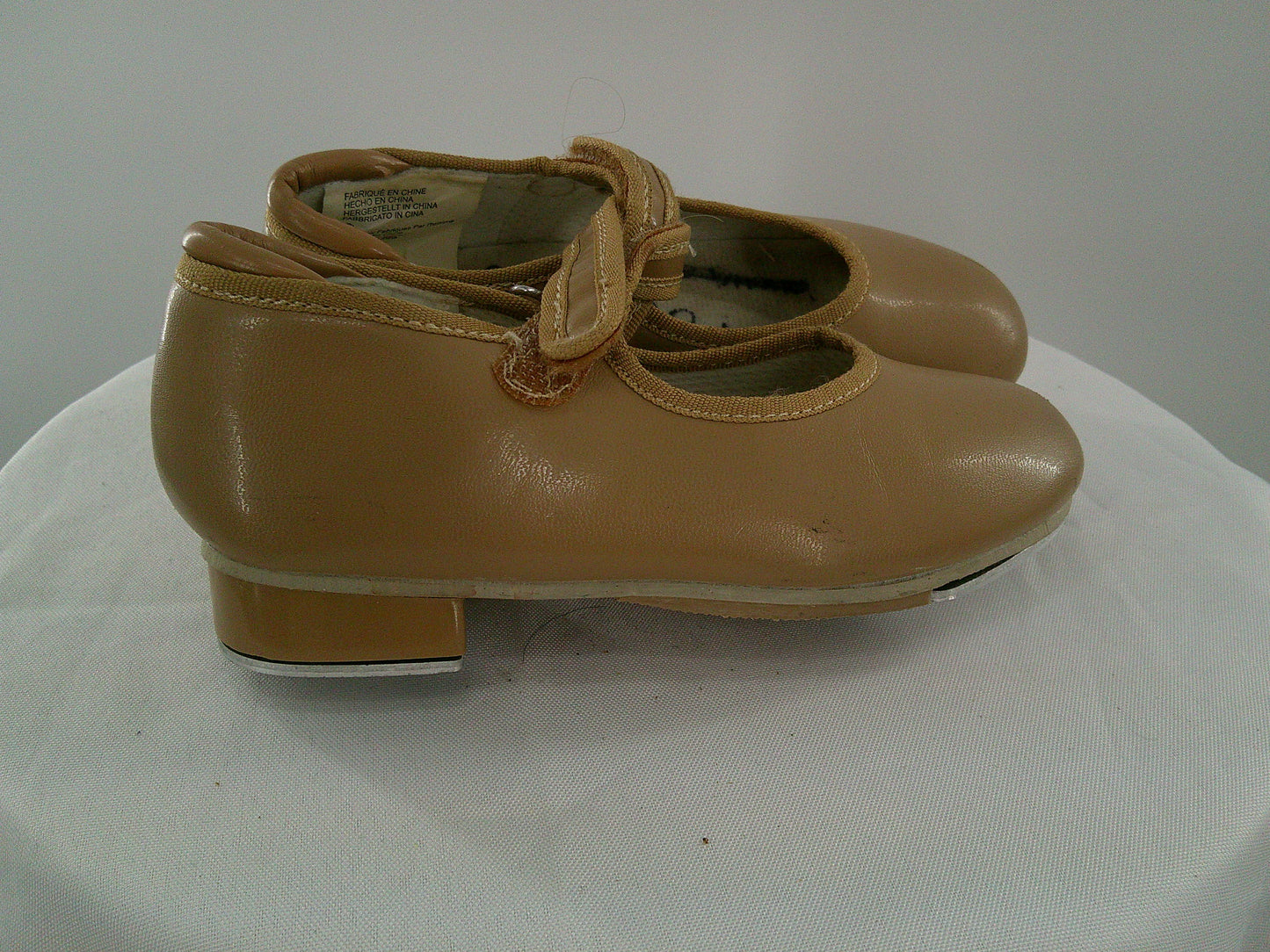 Pre-Owned Tap Shoes Revolution Girls 13M Mary Jane Leather Loop Strap