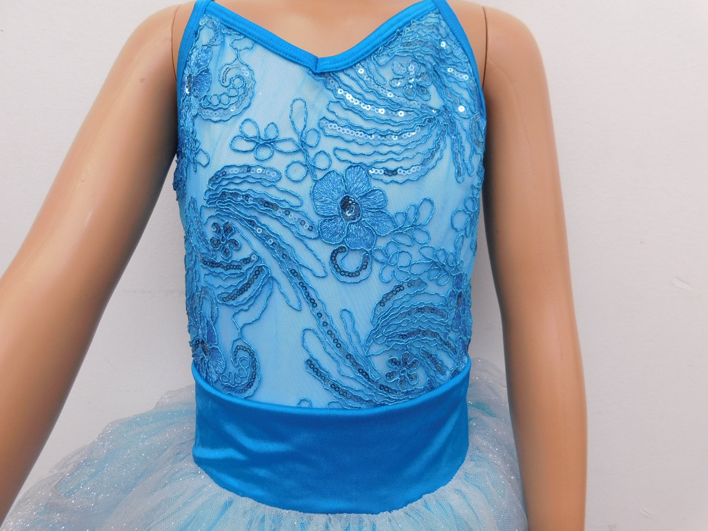 Pre-Owned Costume Curtain Call  E1914 Medium Child Turquoise Tutu Dress Ballet YAGP