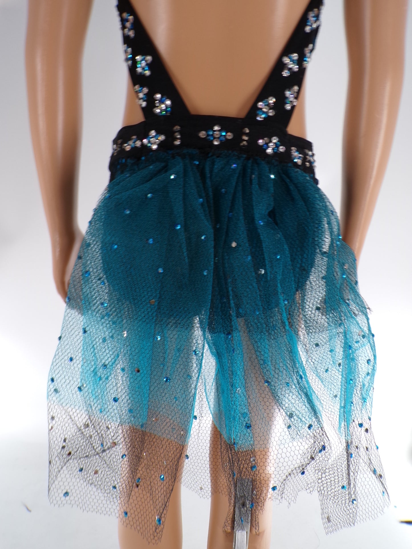 Pre-Owned Costume Unbranded   Medium Child Turquoise  Jazz Rhinestones