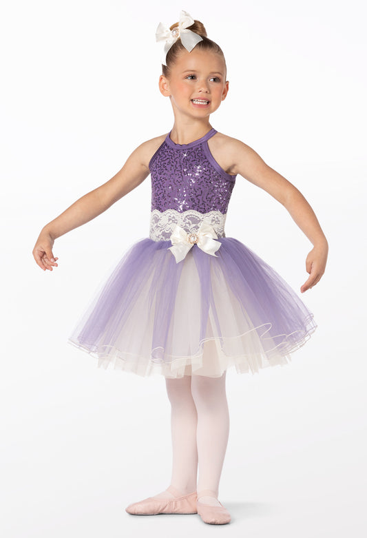 Pre-Owned Costume Weissman  14390 Small Child Lavender Tutu Dress Ballet Sequin