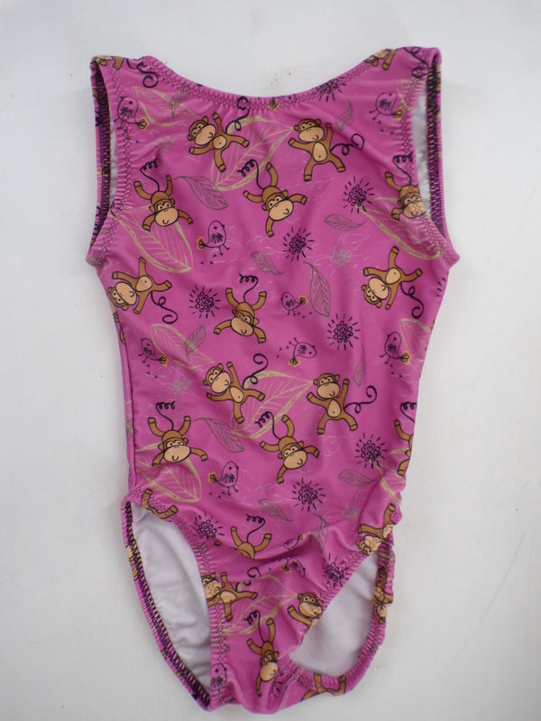 Pre-Owned Leotard Flip Flops   Large Child Monkey Pink  Gymnastics