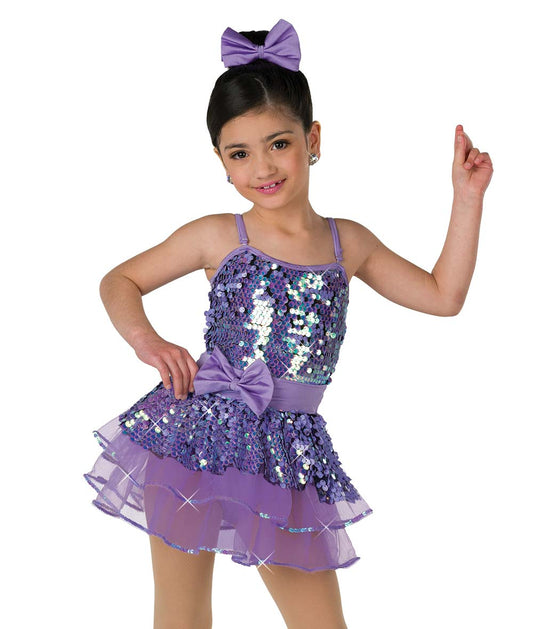 Pre-Owned Costume AWCT  24053Y Medium Child Purple Skirt Jazz Tap Sequins