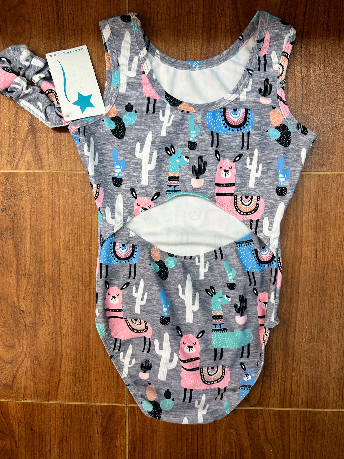 New Leotard Destira Llama Love Girls  Gray  Acro Tumbling