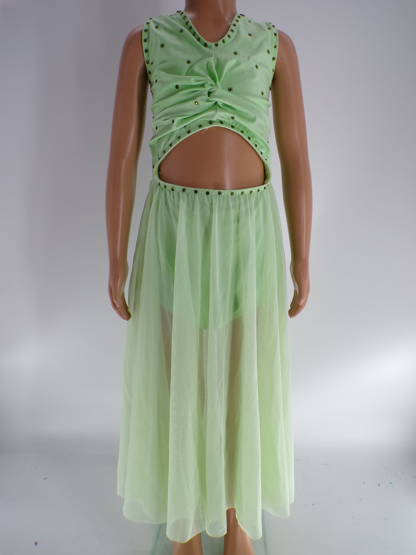 Pre-Owned Costume Wish Come True  20570 6x-7 Child Mint Green  Contemporary Rhinestone