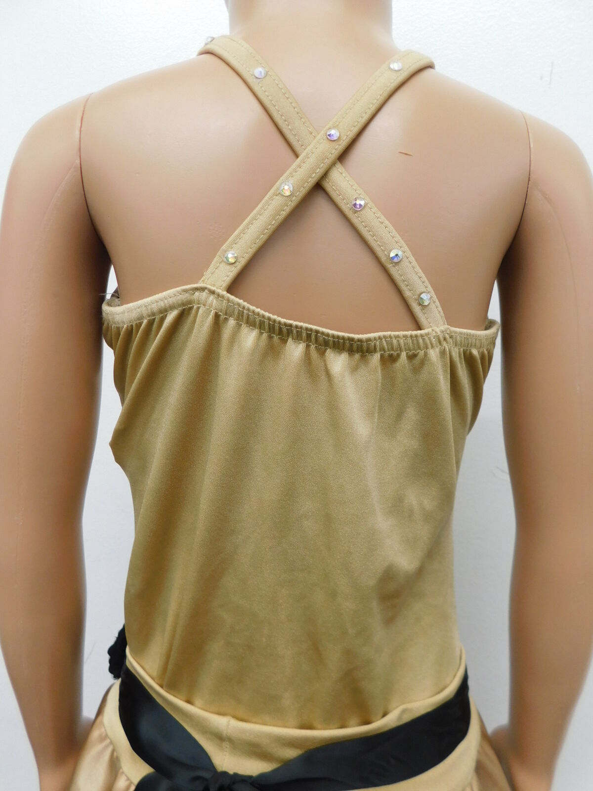 Pre-Owned Costume Kelle   Large Child Gold Flowy Dress Contemporary Stones
