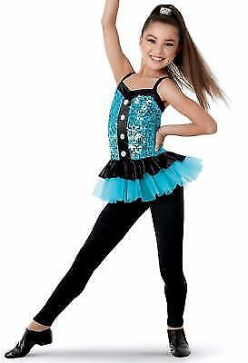 Pre-Owned Costume Weissman  8805 Small Adult Turquoise  Jazz Tap