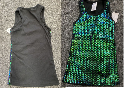 Pre-Owned Costume Tank Balera PT7566 XS Child Green Purple Black Hip Hop Jazz