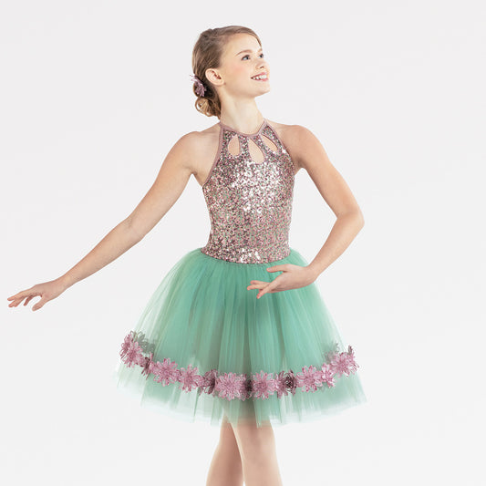 Pre-Owned Costume Revolution  RC22742 Large Child Mint Green Tutu Ballet Sequin