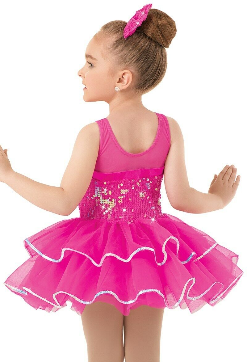 Pre-Owned Costume Weissman  9686 Intermediate Child Pink Dress Jazz Sequin
