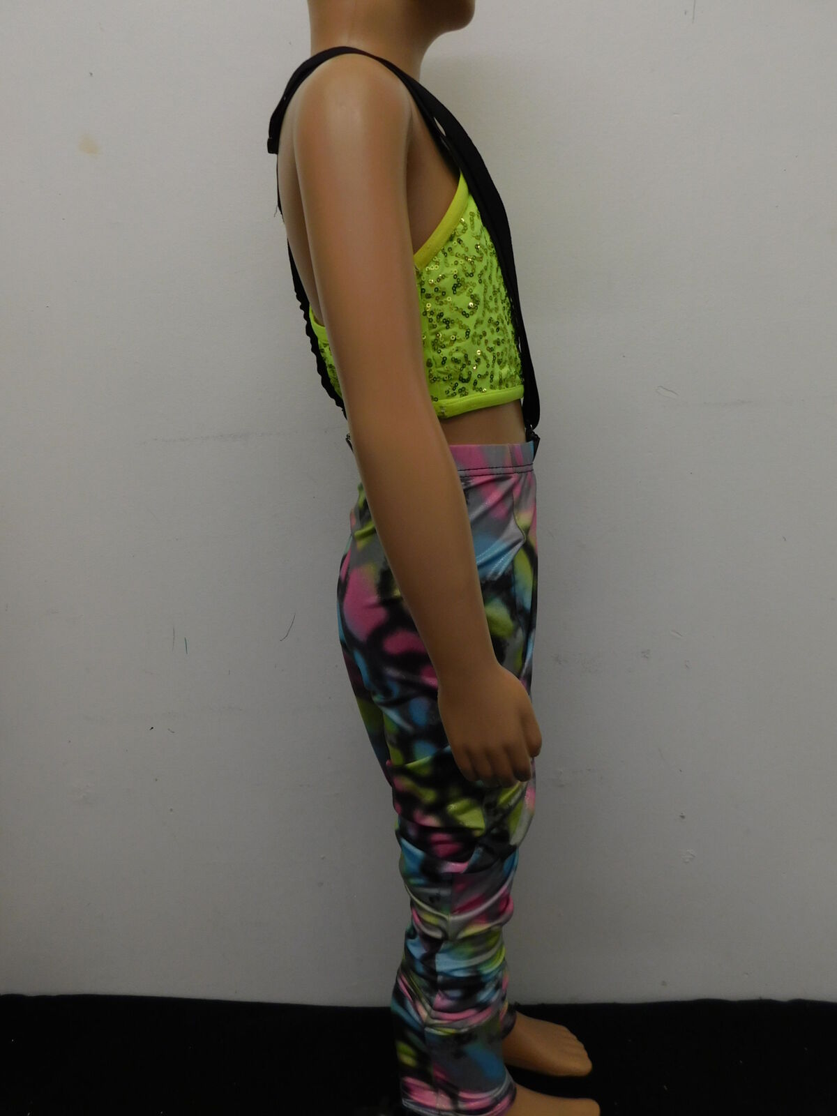 Pre-Owned Costume Weissman  7998 Large Child Colorful 2pc Jazz Hip Hop Tap Sequin