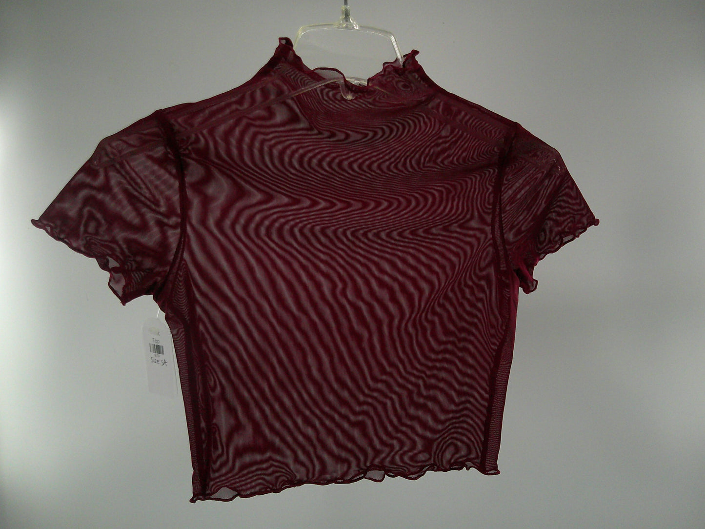 Pre-Owned Sheer Crop Top  No Tag   Small Adult Burgundy  Jazz Tap