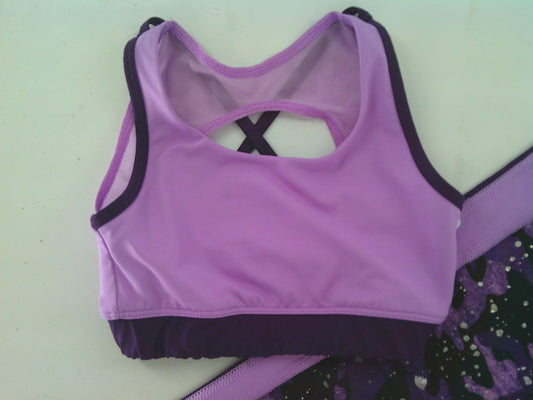 Pre-Owned Sports Bra Top Avia Medium Child Purple Jazz Cheer