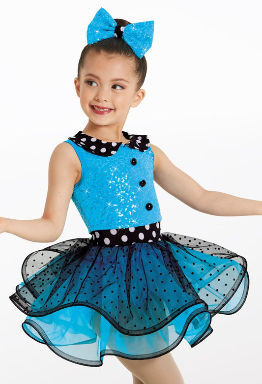 Pre-Owned Costume Weissman  11804 Small Child Blue Dress Jazz Sequin