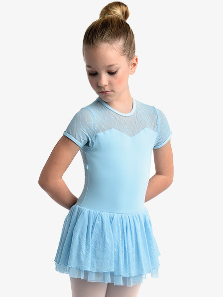 Pre-Owned Leotard Dress Danz N Motion  20202 Intermediate Child Lt Blue  Ballet Tap