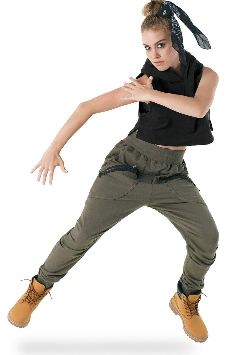 Pre-Owned Harem Pants Urban Groove  AH8082 Medium Child Gray Hip Hop Tap
